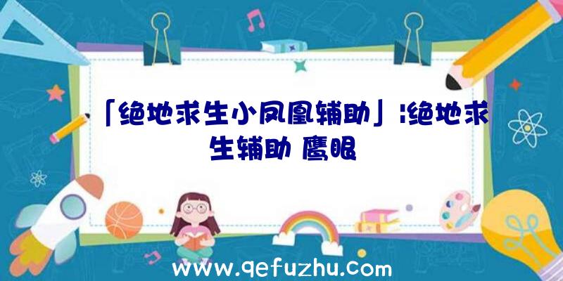 「绝地求生小凤凰辅助」|绝地求生辅助
